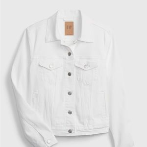 GAP white denim jacket, sized large, 100% cotton
